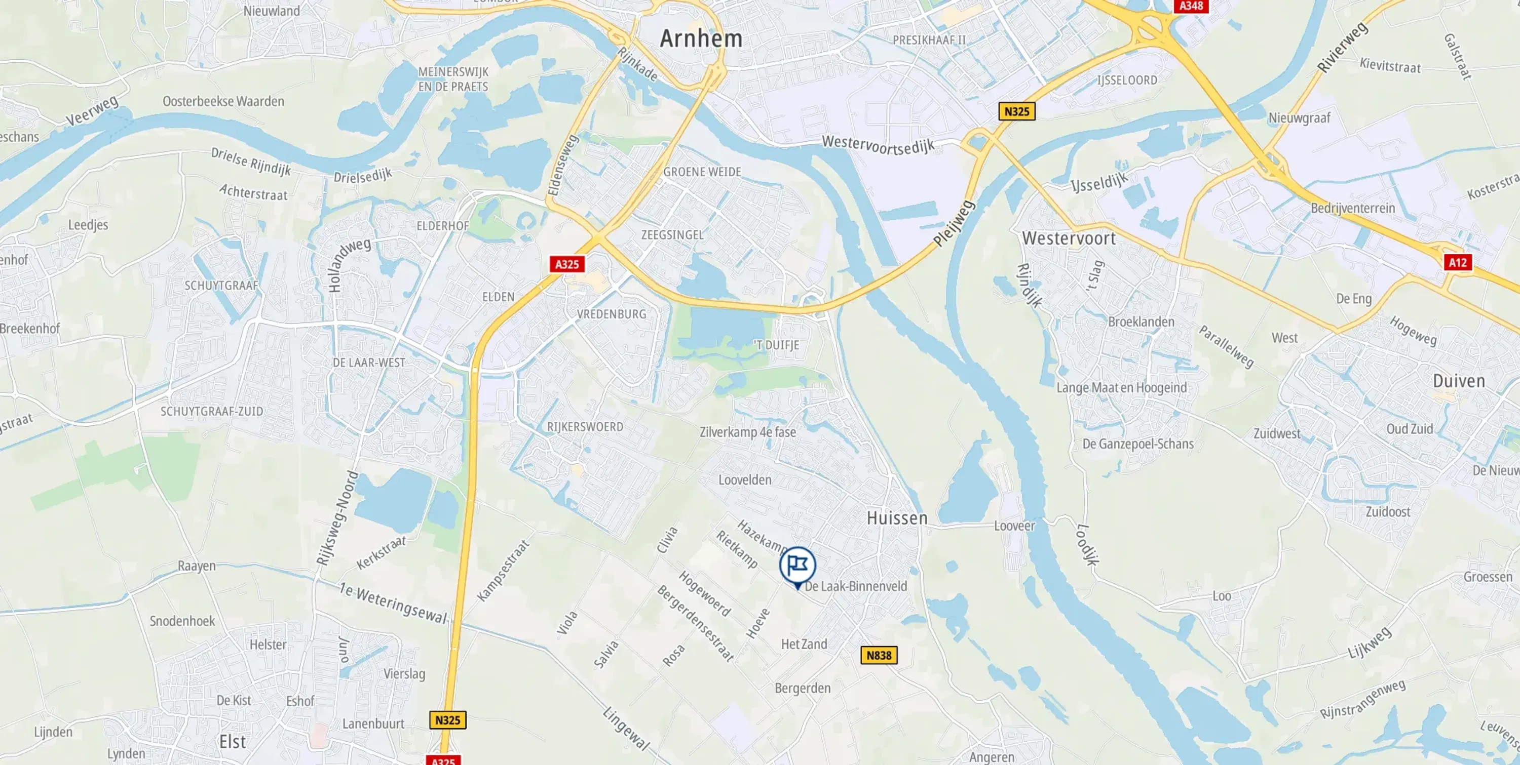Plattegrond die gebruikt wordt om aan te geven waar de informatiepunten zich bevinden